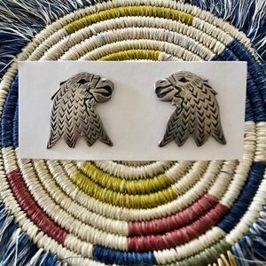Navajo Tommy Singer Sterling Eagle Earrings